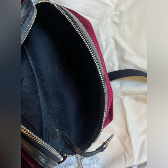 Yves Saint Laurent velvet backpack. Measures approx 9 1/2W x 13"H x 6"D - Picture 8 of 9